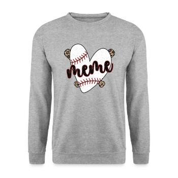 Meme Grand-mère d’un joueur de baseball Baseball Meme - Sweat-shirt Unisexe - gris chiné - Devant - Alina (178cm) & Michal (187cm)