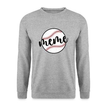 Meme Grand-mère d’un joueur de baseball Baseball Meme - Sweat-shirt Unisexe - gris chiné - Devant - Alina (178cm) & Michal (187cm)
