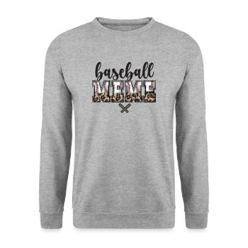 Meme Grand-mère d’un joueur de baseball Baseball Meme - Sweat-shirt Unisexe - gris chiné - Devant - Alina (178cm) & Michal (187cm)