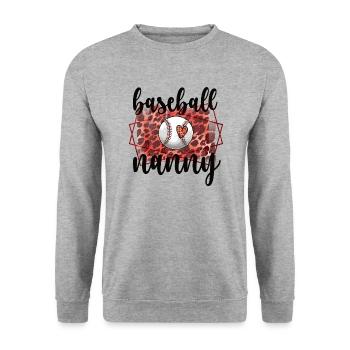Nanny Grandma From Baseball Player Baseball Nanny - Unisex Sweatshirt - salt & pepper - Front - Alina (178cm) & Michal (187cm)