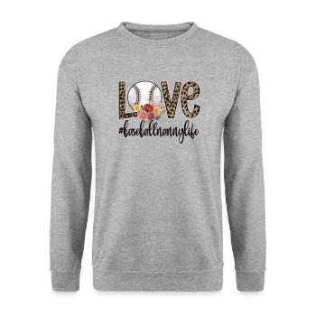 Nanny Grandma Of a Baseball Player Baseball Nanny - Unisex Sweatshirt - salt & pepper - Front - Alina (178cm) & Michal (187cm)