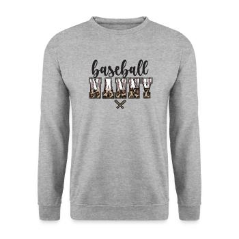 Nanny Grandma Of a Baseball Player Baseball Nanny - Unisex Sweatshirt - salt & pepper - Front - Alina (178cm) & Michal (187cm)