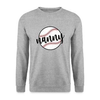 Nanny Grandma Of a Baseball Player Baseball Nanny - Unisex Sweatshirt - salt & pepper - Front - Alina (178cm) & Michal (187cm)