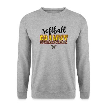 Grammy Grandma Of A Softball Player Softball Grammy - Unisex Sweatshirt - salt & pepper - Front - Alina (178cm) & Michal (187cm)