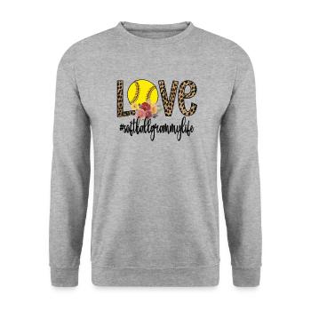 Grammy Grandma Of a Softball Player Softball Grammy - Unisex Sweatshirt - salt & pepper - Front - Alina (178cm) & Michal (187cm)