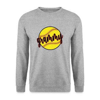 Grammy Grandma Of a Softball Player Softball Grammy - Unisex Sweatshirt - salt & pepper - Front - Alina (178cm) & Michal (187cm)