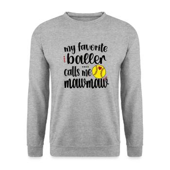 Mawmaw Oma Von Softballspieler Softball Mawmaw - Unisex Pullover - Weißgrau meliert - Vorne - Alina (178cm) & Michal (187cm)