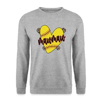 Mawmaw Oma Eines Softballspieler Softball Mawmaw - Unisex Pullover - Weißgrau meliert - Vorne - Alina (178cm) & Michal (187cm)
