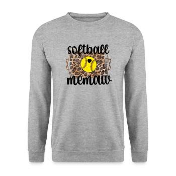 Memaw Grandma By Softball Player Softball Memaw - Unisex Sweatshirt - salt & pepper - Front - Alina (178cm) & Michal (187cm)