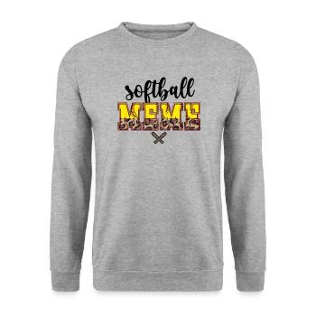 Meme Oma Eines Softballspieler Softball Meme - Unisex Pullover - Weißgrau meliert - Vorne - Alina (178cm) & Michal (187cm)