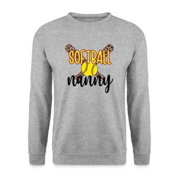 Nanny Grandma Of A Softball Player Softball Nanny - Unisex Sweatshirt - salt & pepper - Front - Alina (178cm) & Michal (187cm)