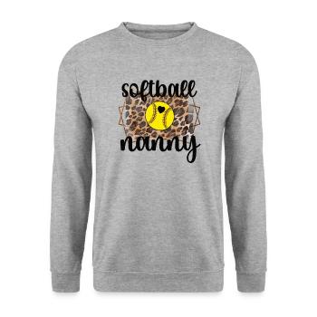 Nounou Grand-mère Par Joueur de Softball Softball Nounou - Sweat-shirt Unisexe - gris chiné - Devant - Alina (178cm) & Michal (187cm)