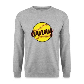 Nanny Grandma Of A Softball Player Softball Nanny - Unisex Sweatshirt - salt & pepper - Front - Alina (178cm) & Michal (187cm)