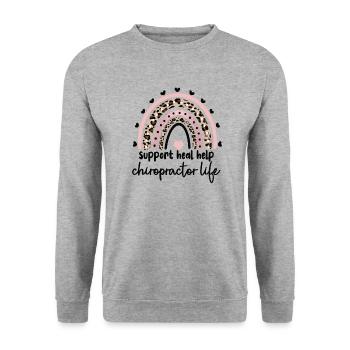 Chiropraktiker Chiropraktik Bester Chiropraktiker - Unisex Pullover - Weißgrau meliert - Vorne - Alina (178cm) & Michal (187cm)