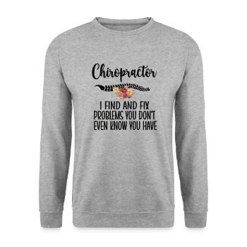 Chiropraktiker Chiropraktik Bester Chiropraktiker - Unisex Pullover - Weißgrau meliert - Vorne - Alina (178cm) & Michal (187cm)