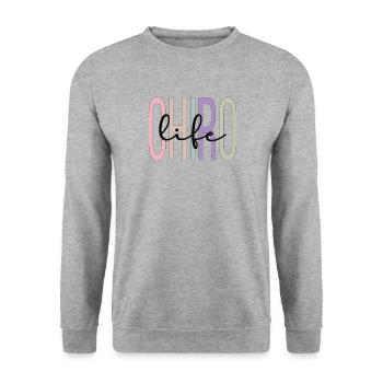Proud Chiropractor Chiropractic Gift - Unisex Sweatshirt - salt & pepper - Front - Alina (178cm) & Michal (187cm)