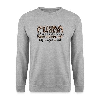 Proud Chiropractor Chiropractic Gift - Unisex Sweatshirt - salt & pepper - Front - Alina (178cm) & Michal (187cm)