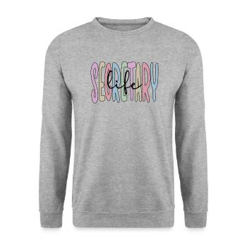 Proud Secretary Appreciation Office Worker - Unisex Sweatshirt - salt & pepper - Front - Alina (178cm) & Michal (187cm)