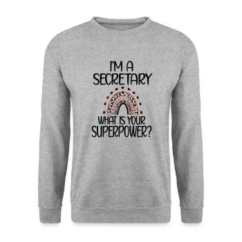 Secretary Appreciation Office Worker Gift - Unisex Sweatshirt - salt & pepper - Front - Alina (178cm) & Michal (187cm)