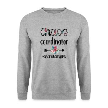 Secretary Gift Office Worker Appreciation - Unisex Sweatshirt - salt & pepper - Front - Alina (178cm) & Michal (187cm)