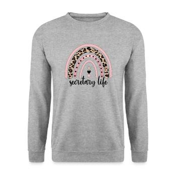 Secretary Appreciation Office Worker Gift - Unisex Sweatshirt - salt & pepper - Front - Alina (178cm) & Michal (187cm)