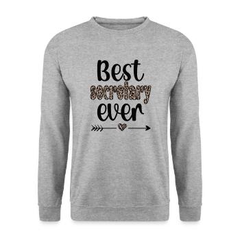 Secretary Gift Office Worker Appreciation - Unisex Sweatshirt - salt & pepper - Front - Alina (178cm) & Michal (187cm)