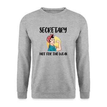 Secretary Gift Office Worker Appreciation - Unisex Sweatshirt - salt & pepper - Front - Alina (178cm) & Michal (187cm)