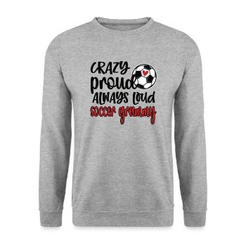 Grammy Grand-mère de joueur de football Grammy - Sweat-shirt Unisexe - gris chiné - Devant - Alina (178cm) & Michal (187cm)