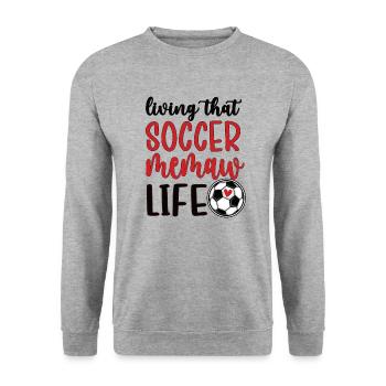 Fier Memaw grand-mère du joueur de football Soccer Memaw - Sweat-shirt Unisexe - gris chiné - Devant - Alina (178cm) & Michal (187cm)