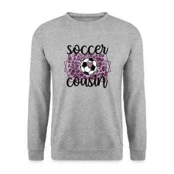 Best Soccer Cousin Of A Soccer Player Cousin Gift - Unisex Pullover - Weißgrau meliert - Vorne - Alina (178cm) & Michal (187cm)