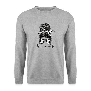 Proud Soccer Meme Grandma Of Soccer Player Meme - Unisex Pullover - Weißgrau meliert - Vorne - Alina (178cm) & Michal (187cm)