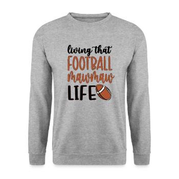 Football Mawmaw Grandma Of Football Player Mawmaw - Unisex Pullover - Weißgrau meliert - Vorne - Alina (178cm) & Michal (187cm)