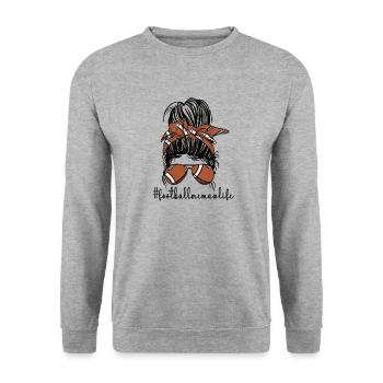 Football Memaw Grandma Of Football Player Memaw - Unisex Pullover - Weißgrau meliert - Vorne - Alina (178cm) & Michal (187cm)
