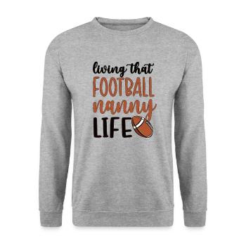 Football Nanny Grandma Of Football Player Nanny - Unisex Pullover - Weißgrau meliert - Vorne - Alina (178cm) & Michal (187cm)