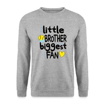 Little Softball Brother Of A Softball Player Bro - Unisex Pullover - Weißgrau meliert - Vorne - Alina (178cm) & Michal (187cm)