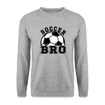 Proud football brother of a football player - Unisex Sweatshirt - salt & pepper - Front - Alina (178cm) & Michal (187cm)