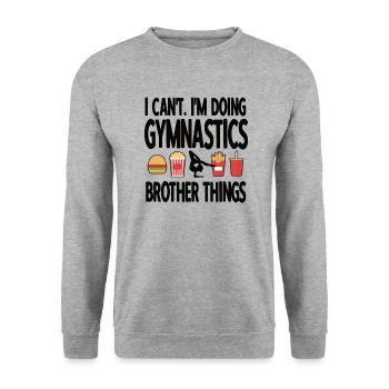 Drôle de gymnastique Frère d’un frère gymnaste - Sweat-shirt Unisexe - gris chiné - Devant - Alina (178cm) & Michal (187cm)