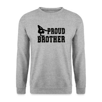 Proud Gymnastics Brother Gymnast Brother Gifts - Unisex Sweatshirt - salt & pepper - Front - Alina (178cm) & Michal (187cm)