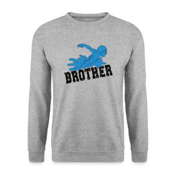 Fier frère nageur Frère d’un nageur - Sweat-shirt Unisexe - gris chiné - Devant - Alina (178cm) & Michal (187cm)
