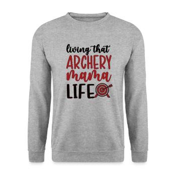Best Archery Mom Of Archer Mother - Unisex Sweatshirt - salt & pepper - Front - Alina (178cm) & Michal (187cm)