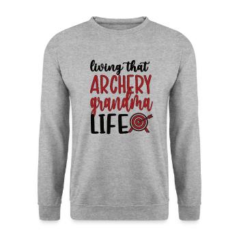 Tir à l’arc Grand-mère des archers Grand-mère - Sweat-shirt Unisexe - gris chiné - Devant - Alina (178cm) & Michal (187cm)