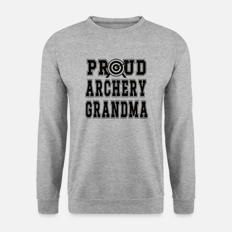 Bogenschießen-Großmutter Von Bogenschützen Oma - Unisex Pullover - Weißgrau meliert