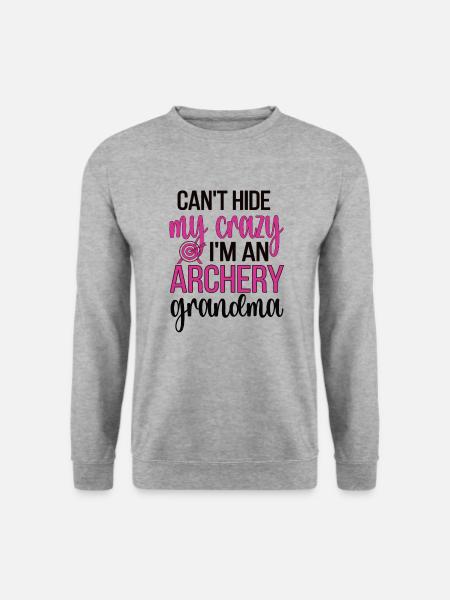Bogenschießen-Großmutter Von Bogenschützen Oma - Unisex Pullover - Weißgrau meliert