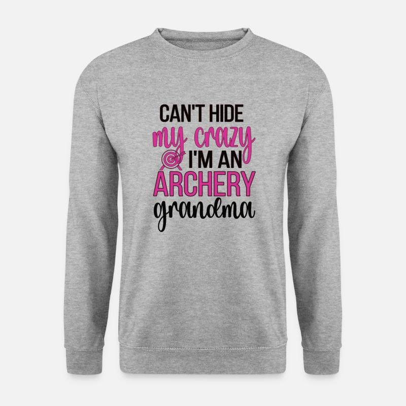 Bogenschießen-Großmutter Von Bogenschützen Oma - Unisex Pullover - Weißgrau meliert
