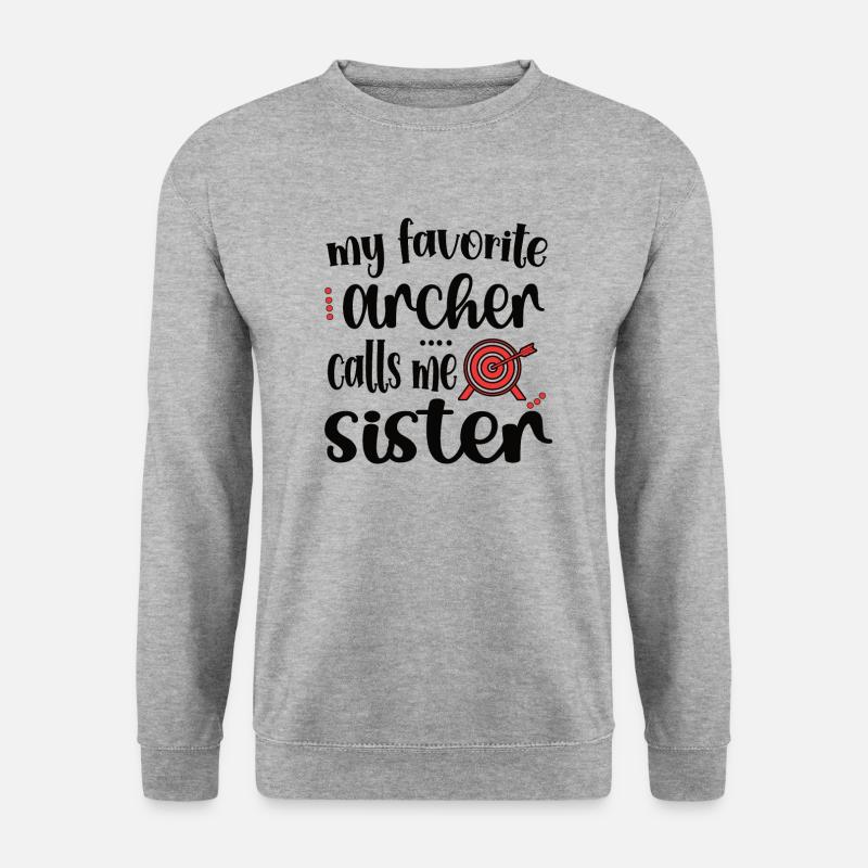 Bogenschießen-Schwester Bogenschützen Schwester - Unisex Pullover - Weißgrau meliert