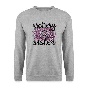 Proud Archery Sister Of Archers - Unisex Sweatshirt - salt & pepper - Front - Alina (178cm) & Michal (187cm)
