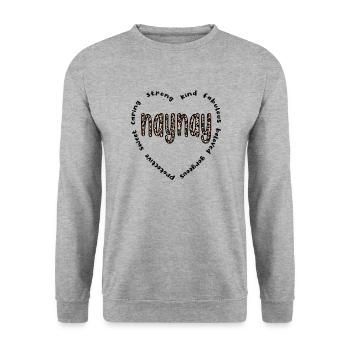 Naynay Grand-mère Fête des mères Naynay Cadeau Grand-mère - Sweat-shirt Unisexe - gris chiné - Devant - Alina (178cm) & Michal (187cm)