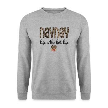 Naynay Grand-mère Fête des mères Naynay Cadeau Grand-mère - Sweat-shirt Unisexe - gris chiné - Devant - Alina (178cm) & Michal (187cm)