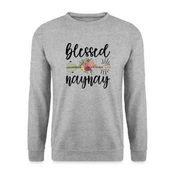 Naynay Grand-mère Cadeau de fête des mères Naynay Grand-mère - Sweat-shirt Unisexe - gris chiné - Devant - Alina (178cm) & Michal (187cm)