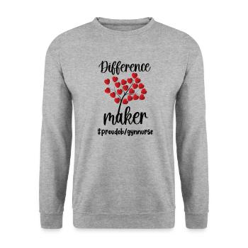 Obstetrics Gynecology OB GYN Nurse - Unisex Sweatshirt - salt & pepper - Front - Alina (178cm) & Michal (187cm)
